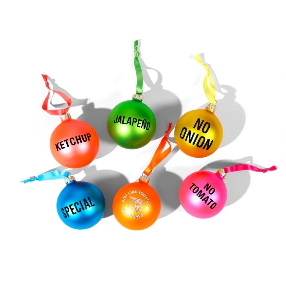 Whataburger 75th Anniversary‎ Holiday  Glass Ornament Set Limited Edition